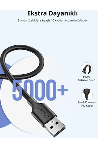 Ugreen Micro Usb Şarj Ve Data Kablosu Beyaz 1 Metre