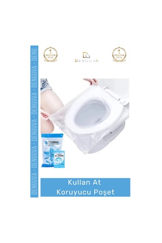 Klozetpoşeti Hijyenik Tek Kullanımlık Seyahat Tipi Koruyucu Pratik Steril Klozet Kapağı Poşeti 50 A Çok Renkli