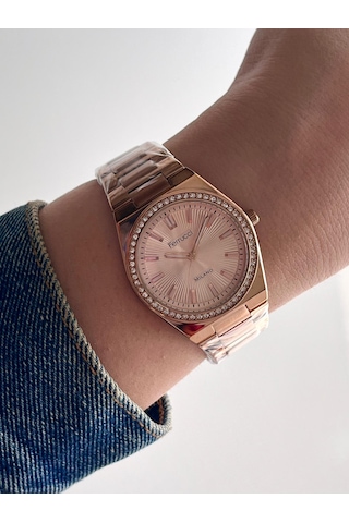 Ferrucci Fc73894 Zirkon Taşlı Şık Çelik Kordon Ve Kasa Kadın Kol Saati Rose Gold