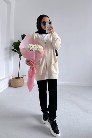 Kahijab Yüksek Bel Düz Mom Jean - Siyah Siyah