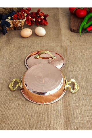Modabakır Bakır Tava Kapaklı 14 Cm Model:55698s Bakır