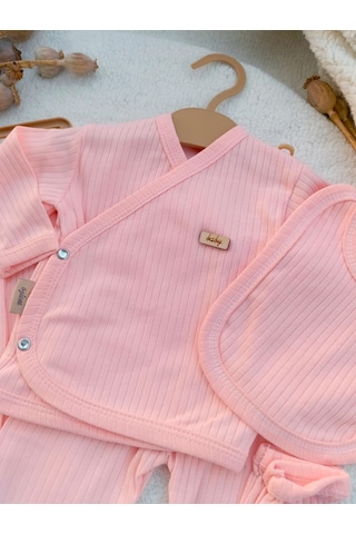 Bilge Trend Kız Bebek Pembe Natural 7 Parça Hastane Çıkışı Zıbın Seti Pambe