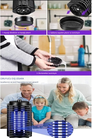 Lamba Tipi Elektrikli Sinek Sivrisinek Karasinek Öldürücü Siyah