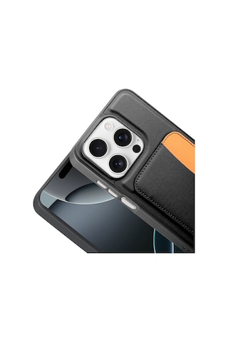 Xiaomi Redmi 15c Uyumlu Kartlıklı Süni Deri X-kart Cüzdan Silikon Kapak Siyah