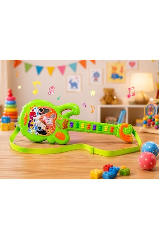 Neon Yeşil Renkli Mini Oyuncak Gitar