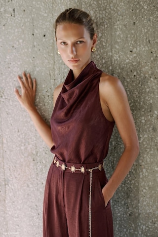 Sateen Aura Bluz - Bordo-137802