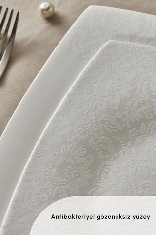 Karaca  Fine Pearl Helen 62 Parça 12 Kişilik İnci Kare Yemek Takımı