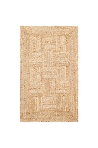 Natura Nt06 Sepet Örgü Desenli Jüt El Dokuma Bej Modern Halı