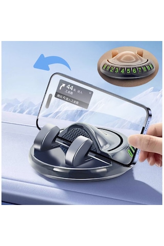 360 Dönebilen Yapışkanlı Numaratörlü Araç Telefon Tutucu