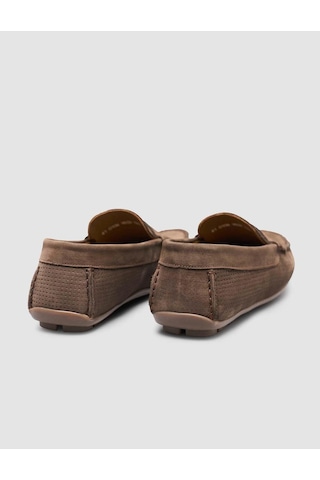 Cabani Hakiki Deri Kahverengi Yazlık Erkek Loafer Ayakkabı Kahverengi