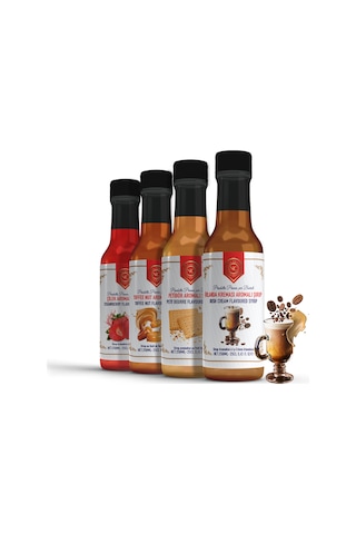 Nish Petibör, Irish Cream, Toffee Nut, Çilek Aromalı Şurup 4'lü Set 4x250 Ml - Pet Şişe Diğer