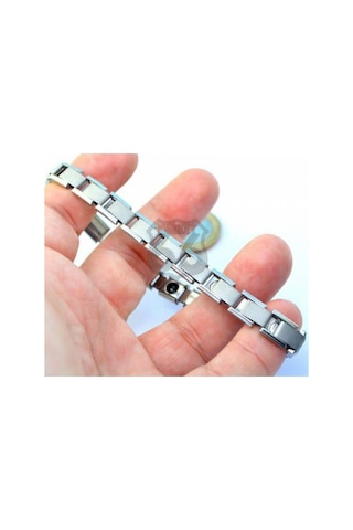 Anti Stres Esnek Denge Bilekliği Paslanmaz Çelik Metal Italyan Charm Bileklik Çelik Gri
