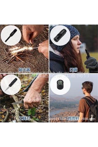 Pazly Yangın Taşı Malzemesi Magnezyum Kamp Geeroyoo Dayanıklı Çubuğu Çok Çakmak Amaçlı - Wa