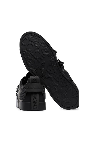 Dolce & Gabbana Portofino Logo Embossed Sneakers Siyah
