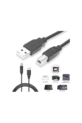 3 Metre Usb Yazıcı Kablosu Printer Kablosu Epson HP Uyumlu Canon Yazıcı