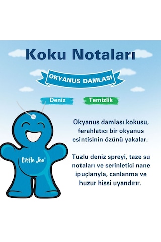 Little Joe Okyanus Araç Asma Koku Ocean -30 Gün -ipli Oto Kokus