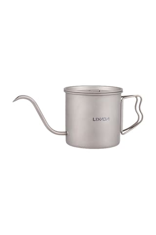 Maiyame Titanium Outdoor Kahve Potu 400ml - Dağ Desenli Kollü + 2 Adet 220ml Titan Bardak, Hafif Ve Taşınabilir Çok Renkli