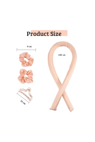 Croc 1290 Pembe Isısız Saç Şekillendirme Seti Saten Gece Bigudisi Saç Sosisi Pembe