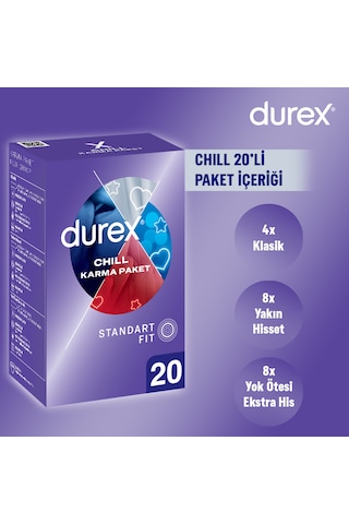 Durex Chill Karma Prezervatif 20'li + Durex Play Kayganlaştırıcı 200 ML