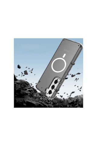 Samsung Galaxy S22 Plus Ile Uyumlu Kılıf Mag-safe Kablosuz Şarj Wireless Kapak Col158702-clear