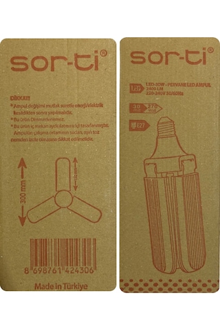 5 Adet Sorti 30w 270w Beyaz Işık E27 Duylu Kalın Duy Led Pervane Ampul