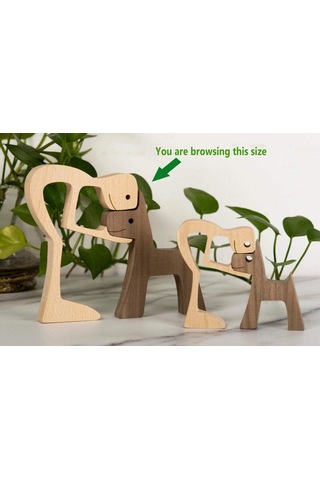 Dianziye Ahşap Köpek Aile Ornamenti - Skandinav Tasarım, Doğal Dokuma, Ev Dekorasyonu, Stres Azaltıcı, Hediye Önerisi B03