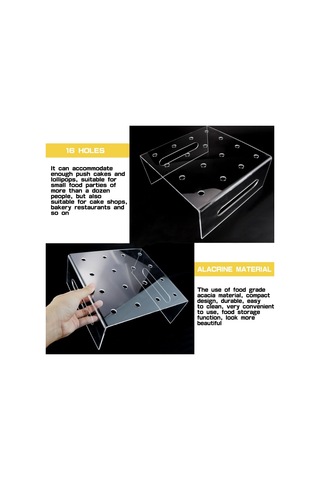 Cbtx Yx043 Akrilik Şeffaf Tui Tui Le Kek Koni Standı 16 Delikli Kek Standı