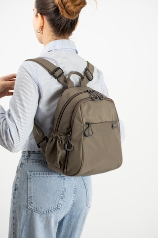 Baginn Kadın Sırt Çantası Ultra Hafif Paraşüt Kumaş Su İtici Kumaş Günlük Sırt Çantası Ölçüsü 30 24 Cm Vizon