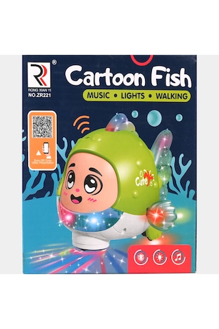 Cartoon Fish- Sevimli Işıklı Müzikli Balık Oyuncağı Balık