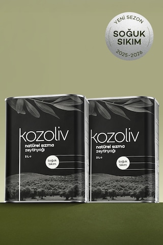 Kozoliv Soğuk Sıkım Naturel Sızma Zeytinyağı Teneke 2 x 2 L