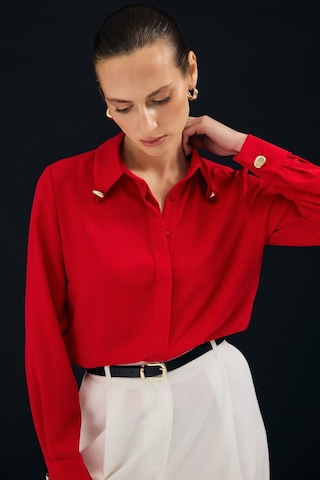 Sateen Lucy Gömlek - Kırmızı-137111