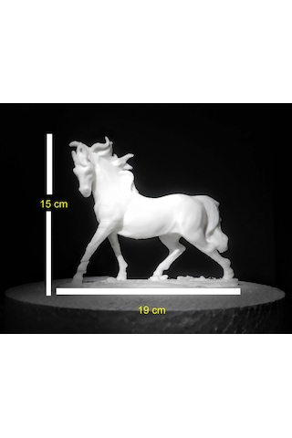 Beyaz At Heykeli Biblo 19x15 Cm Özel Tasarım