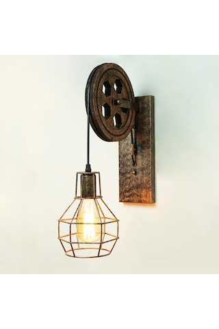 Loft Retro Kasnak Aplik Siyah