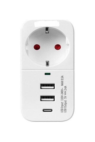 Ftr017 3in1 Termal Akım Korumalı 2usb-a 1soket 3680w 1 Pd Type