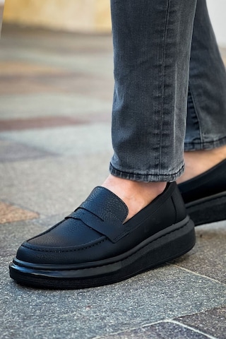 Roof Atelier Erkek Siyah Kalın Taban Loafer Ayakkabı - Robert - Rs615 St Siyah