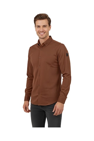 Advante Erkek Spor Slim Fit Uzun Kol Petek Fitilli Gömlek Bgl-st04824 Taba