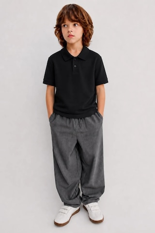 Minigimin Cicileri Polo Yaka Kısa Kol Unisex Çocuk Okul Tşörtü - Siyah