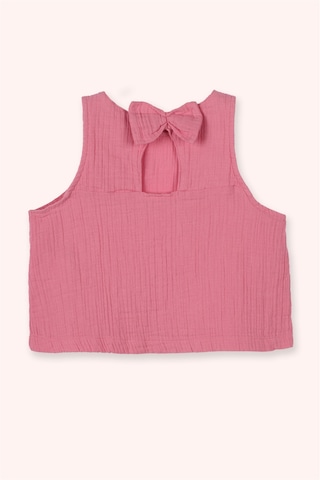 Panço Kız Çocuk Yumuşak Dokulu Fuşya Bluz Pembe