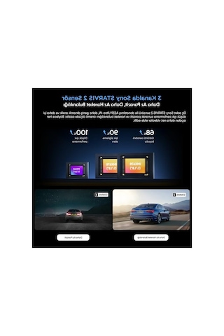 Su Geçirmez Araç Kamerası, Ön+arka 4k+4k Hdr İle