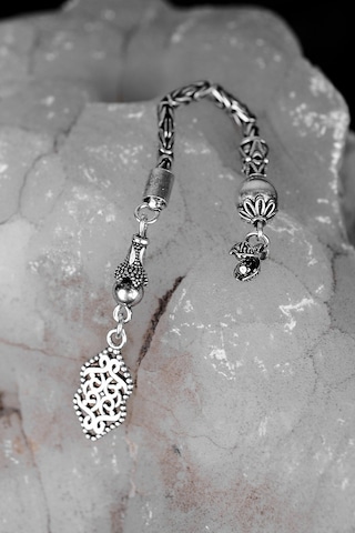 Encili Silver 925 Ayar Gümüş Kral Zincir Motifli Tesbih Püskülü