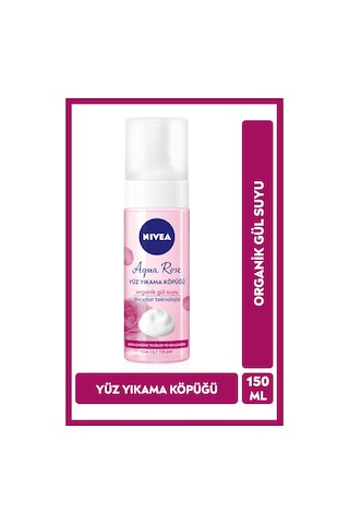 Aqua Rose Organik Gül Suyu İçeren Yüz Yıkama Köpüğü 150ml, Nemlendirici, Yüz Temizleyici, Micellar