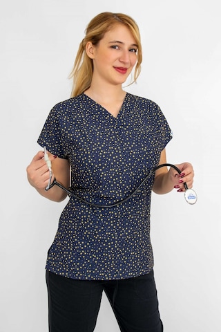 Unisex Yıldız Desenli Doktor Hemşire Hastane Cerrahi Üst Forma Greys Karışık Karışık