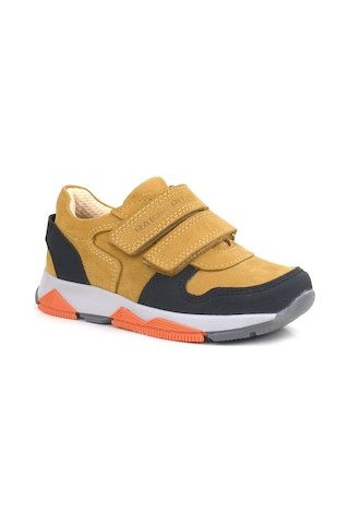 Rakerplus Hakiki Deri Sarı Siyah Çocuk Sneakers Spor Ayakkabı