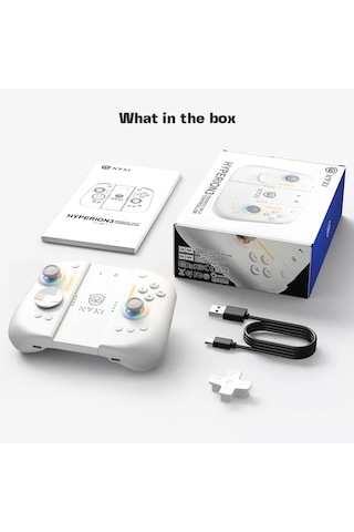Nyxi Hyperion 3 Beyaz Joypad Switch 2 Hall Effect Drift Yapmayan Joystick Kablosuz Oyun Kolu Joy-con