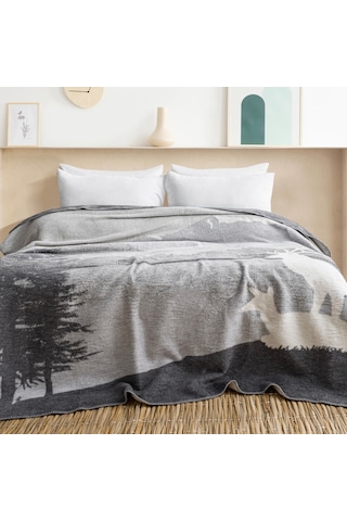 Schafer Home Deer Çift Kişilik Battaniye 200x220 Cm 1 Parça-gri Gri