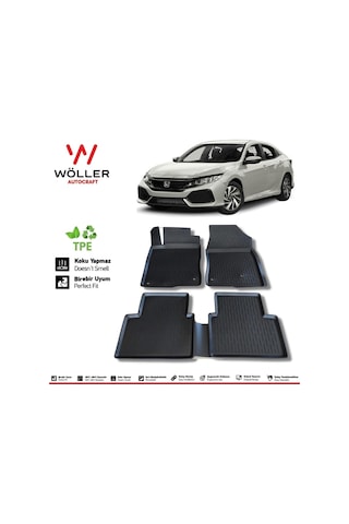 Honda Civic Fc5 Paspas 2016 2021 Arası 3d Havuzlu Paspas
