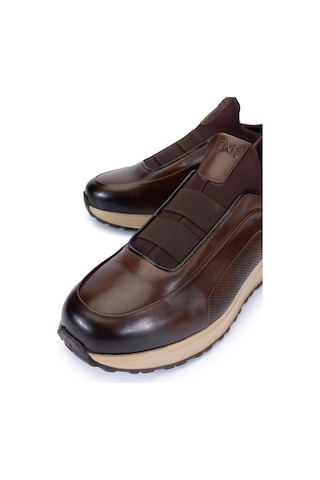 Tamer Tanca Erkek Hakiki Deri Kahverengi Sneakers & Spor Ayakkabı 383 6094 Erk Ayk Y24 Kahve Slvr Kahverengi