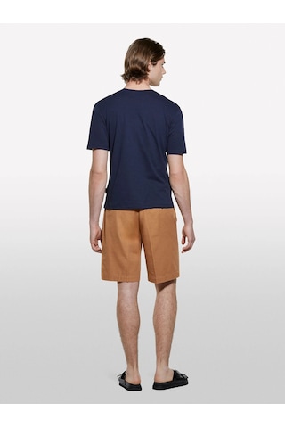 Sisley Keten Karışımlı Bisiklet Yaka Regular Fit T-shirt Erkek Lacivert T-shirt - 325p3d8fs104l