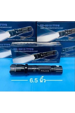 Supertrend Metal 5000 Wat Elektro Şok Fener Micro Şarj Girişli Siyah