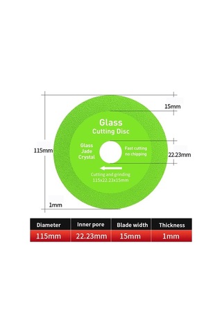 Fortunelane Diamantlı Cam Seramik Mermer Kesme Diski 100/115mm - İnce, Kırılmaya Dayanıklı, Sessiz, Hassas - 1 Adet
